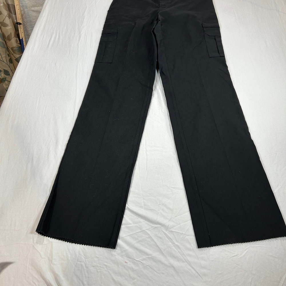 Dickies Women Black Cargo Work Pants Wide Leg Raw Hem Utility Streetwear 10x37 - Picture 5 of 11